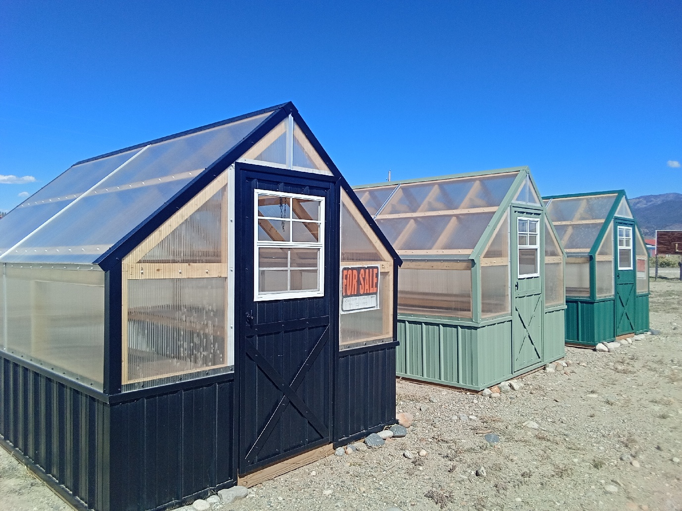 Greenhouses displayed at Rock Solid Structures in Westcliffe